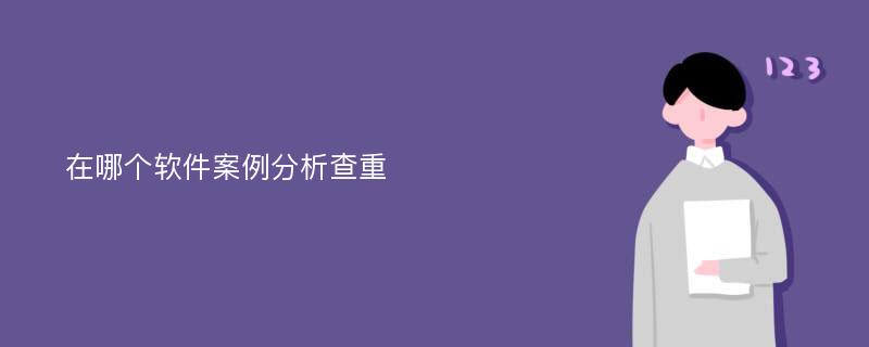 在哪个软件案例分析查重