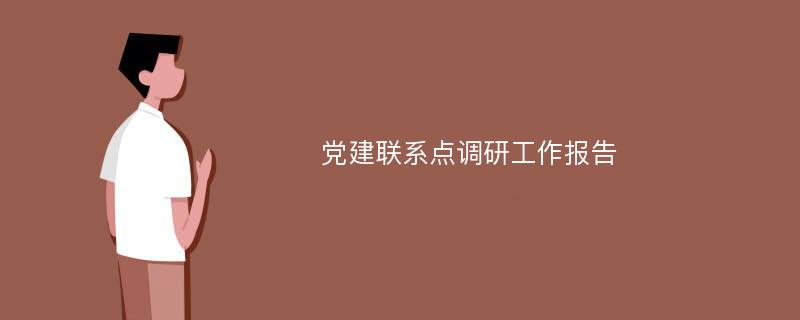 党建联系点调研工作报告